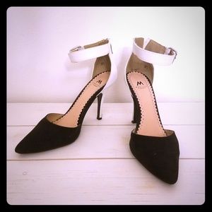 Ankle strap closed toe heels